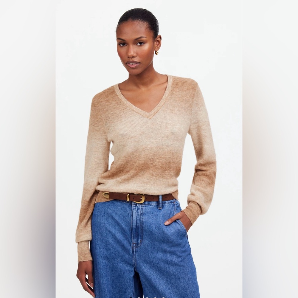 Madewell Alpaca-Blend Deep V-Neck Sweater